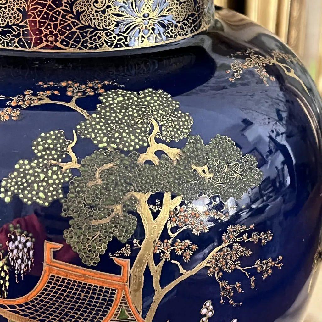 Antique Carlton Ware Vase England Chinoiserie c.1920 Close