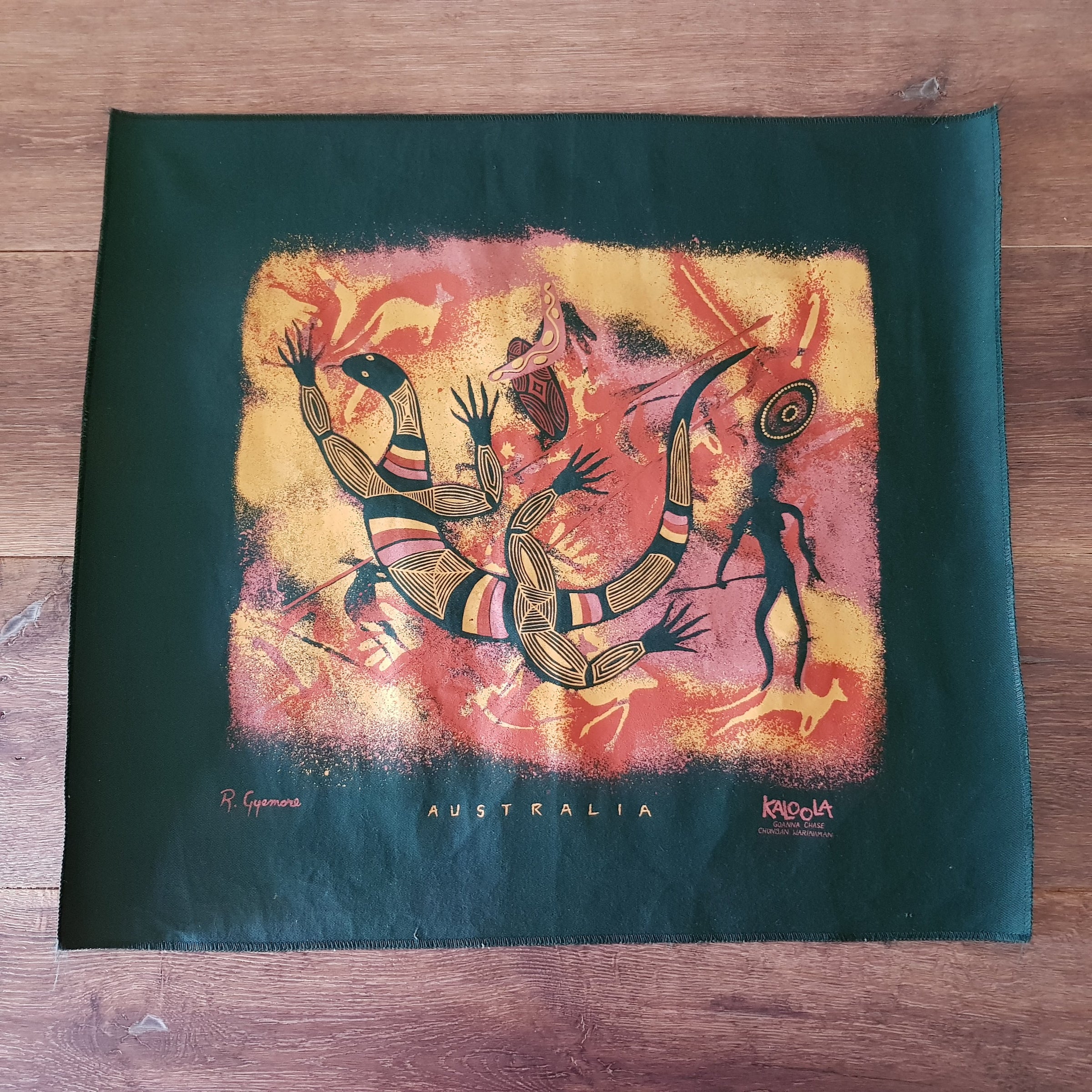 Rare Indigenous Goanna Chaset  Print Australia Square