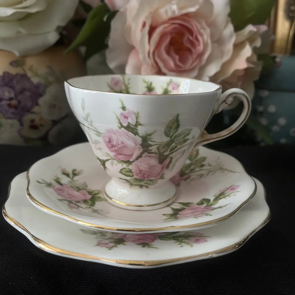Foley Roses England Tea Cup Trio hillsvintage