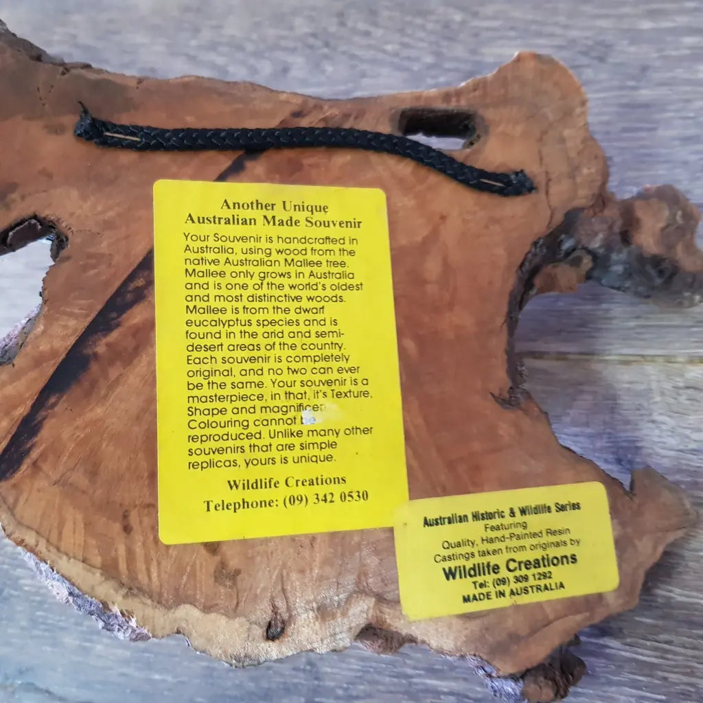 Vintage Mallee Tree Souvenir NT Australia Back