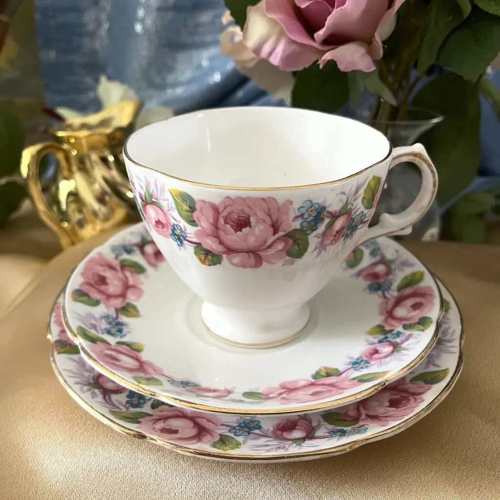 Vintage Royal Stuart England Windsor Tea Cup Trio