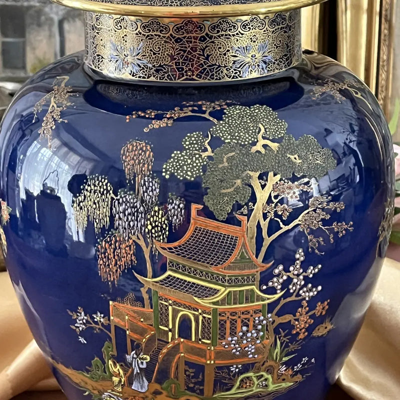 Antique Carlton Ware Vase England Chinoiserie c.1920 Right