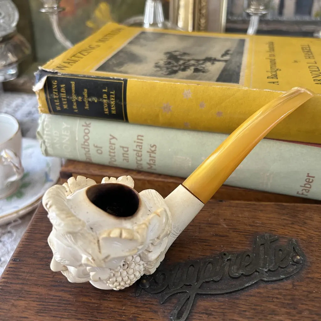 Antique Meerschaum Pipe Hand Carved 19th Century hillsvintage