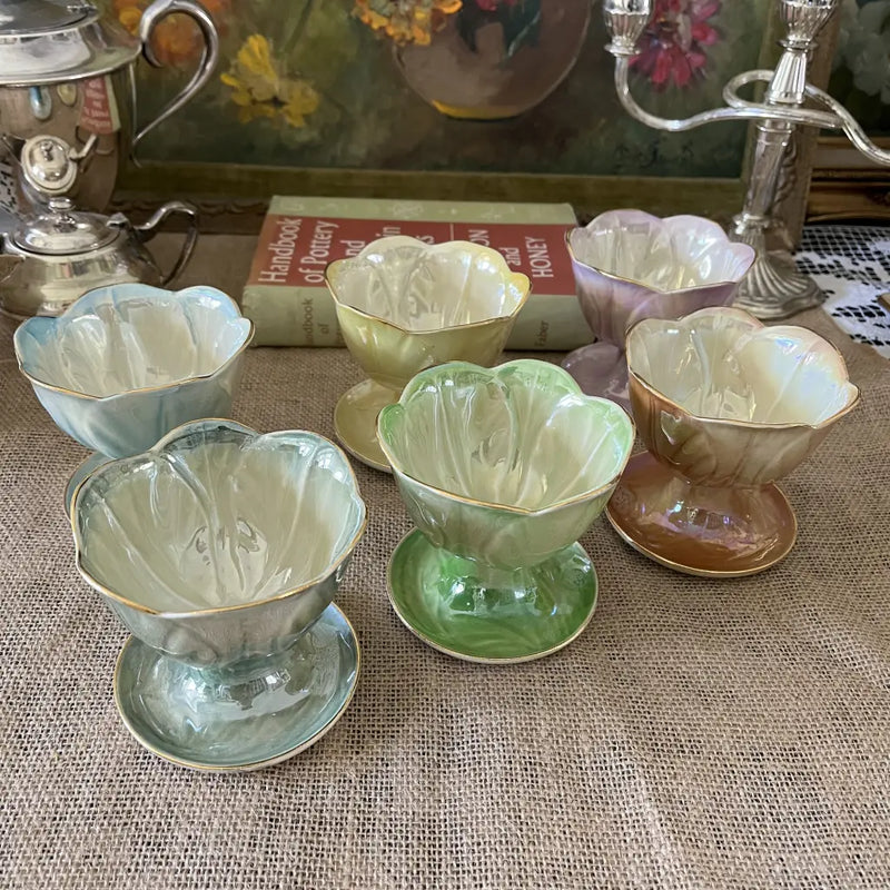 Australian Wembley Ware Retro Lustre Dessert Bowls c.1950's Centre