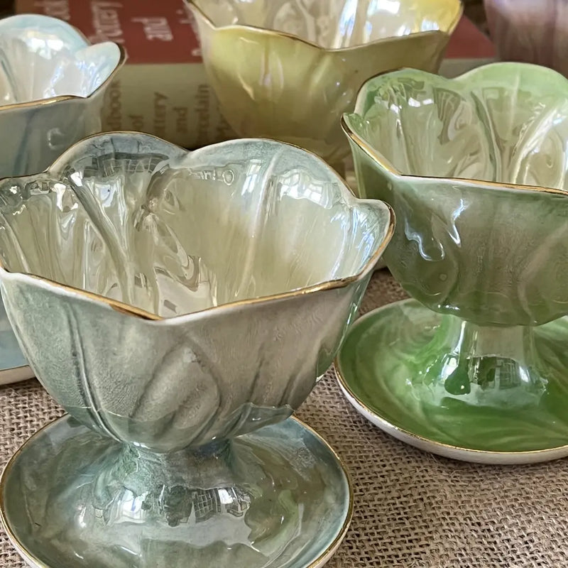 Australian Wembley Ware Retro Lustre Dessert Bowls c.1950's Close