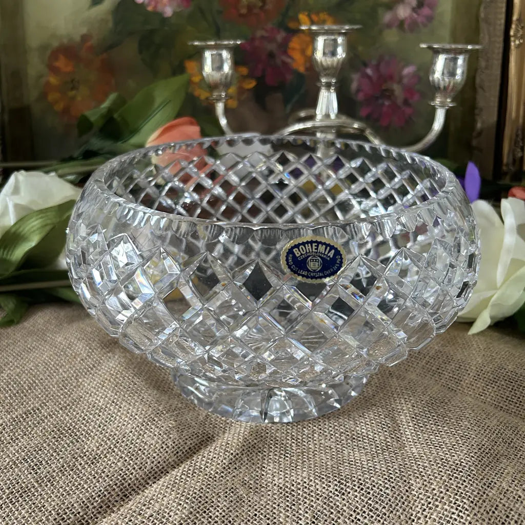 Bohemia lead crystal Large bowl c 1970 hillsvintage Bohemia lead crystal Large bowl c 1970 hillsvintage