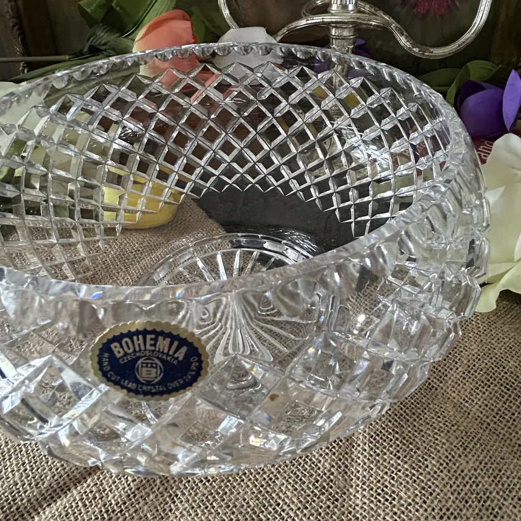 Bohemia lead crystal Large bowl c 1970 hillsvintage Bohemia lead crystal Large bowl c 1970 hillsvintage