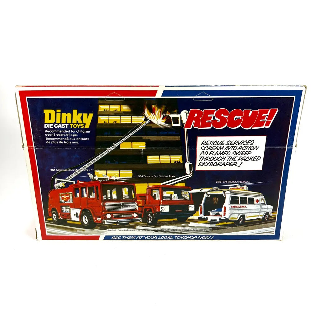 Dinky E.R.F Fire Tender Mint In Box 1976 Back
