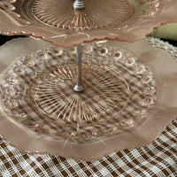 Mid-Century-Pink-Pressed-Glass-Tiered-Stand Centre