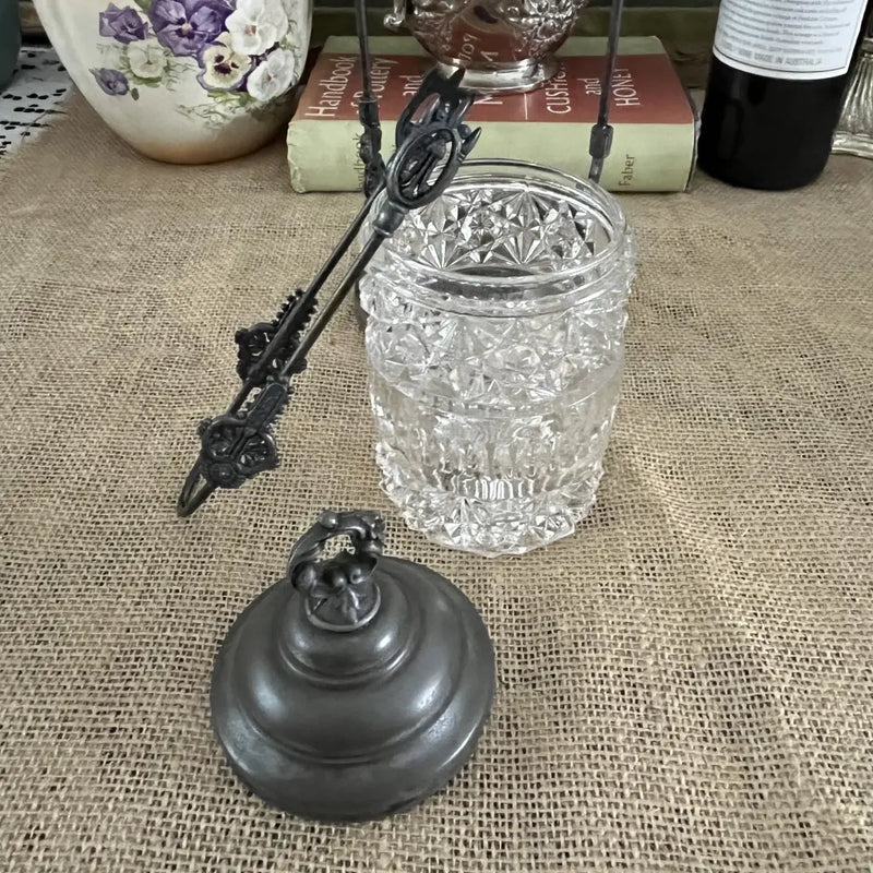 Ornate Silver Pickle Jar Lid Off