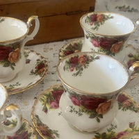 Royal Albert Old Country Roses Coffee Set Close