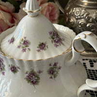 Royal Albert Teapot Vintage Sweet Violets Close
