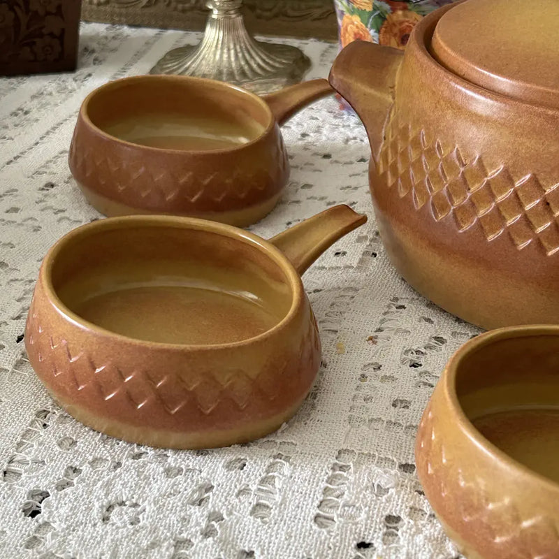 Stoneware Sour Tureen with Bowls Diana Pottery c.1970 Left