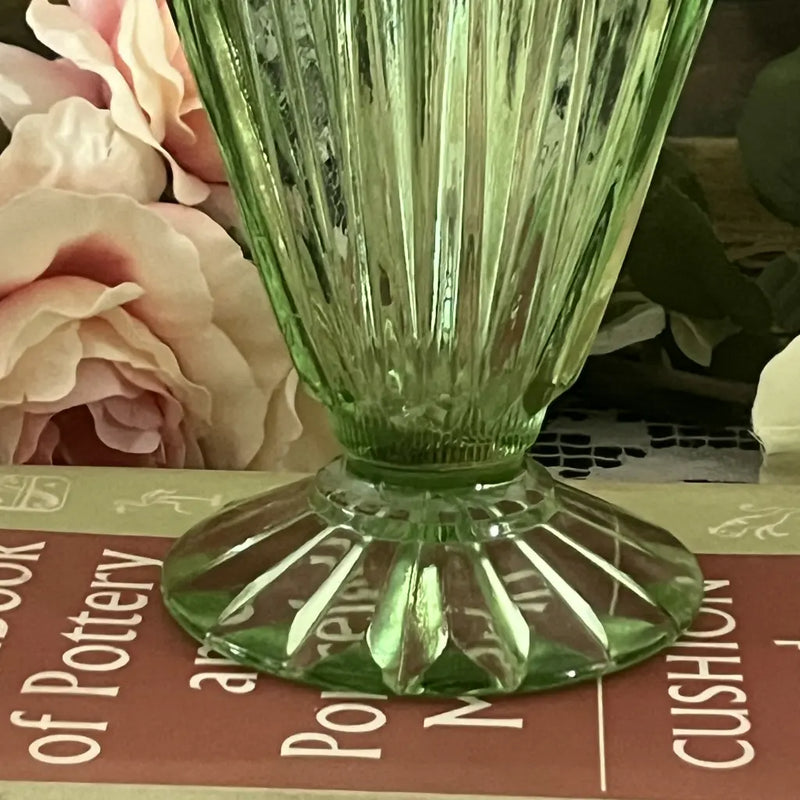 Uranium Glass Vase Art Deco c.1920 Base