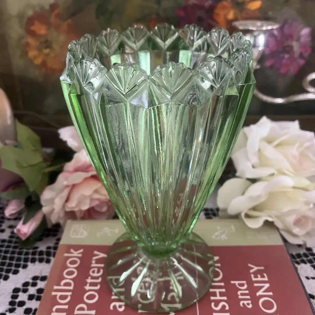 Uranium Glass Vase Art Deco c.1920 Main