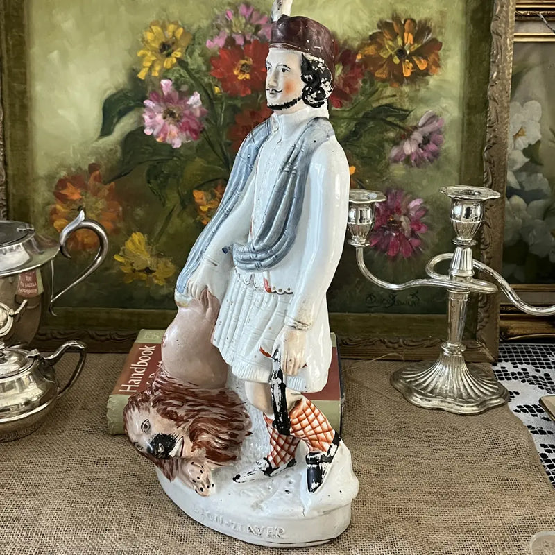 Victorian Staffordshire Figure The Lion Slayer Side