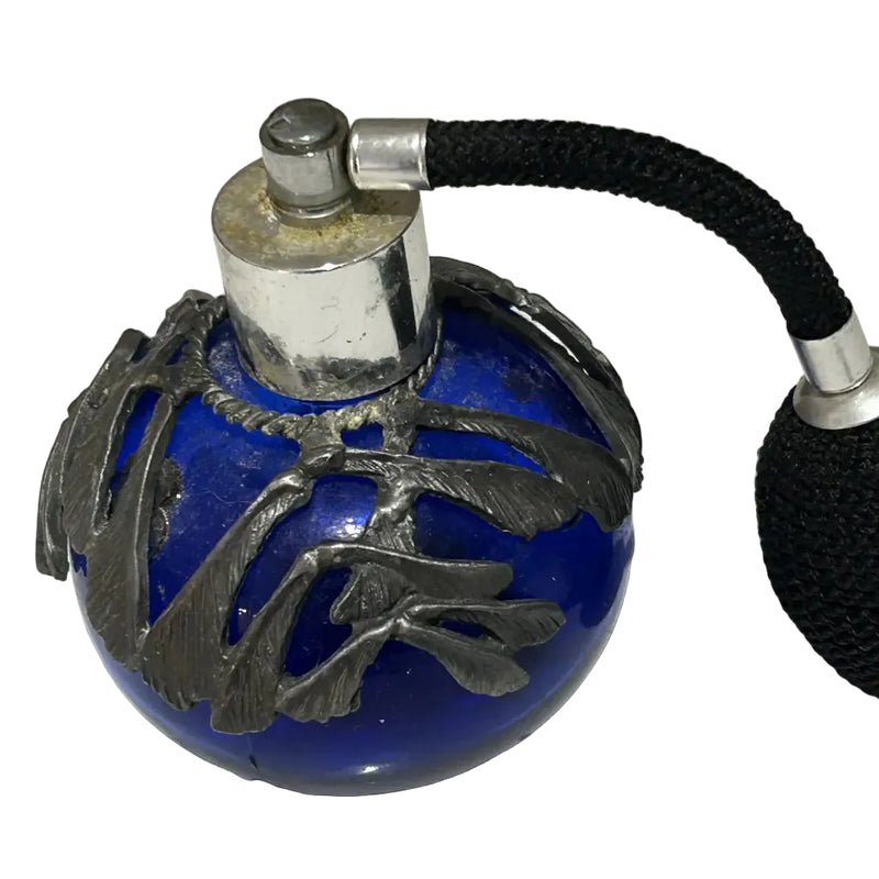 Vintage-Cobalt-Blue-Silver-Overlay-Perfume-Atomiser-1930s-IMG-9674 Main