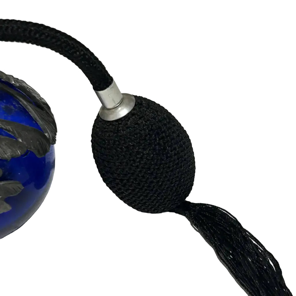 Vintage-Cobalt-Blue-Silver-Overlay-Perfume-Atomiser-1930s-IMG-9674 Close