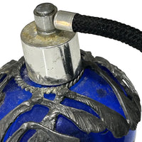 Vintage-Cobalt-Blue-Silver-Overlay-Perfume-Atomiser-1930s-IMG-9674 Centre