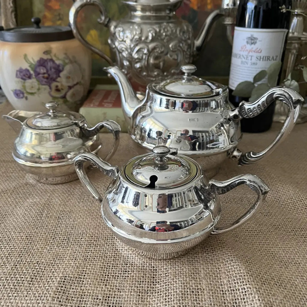 Vintage Hacker Sydney Silver Tea Set c.1950 Main
