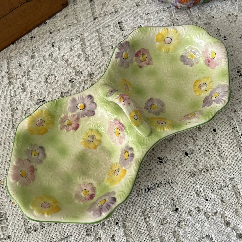 Vintage Savoury Dish Floral Japan c.1950 Centre