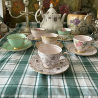 Vintage Tea Cup Set Tuscan England 1950's Flat