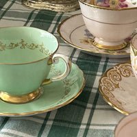 Vintage Tea Cup Set Tuscan England 1950's Close