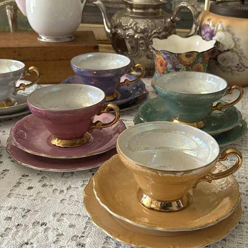 Vintage Teacup Set Japanese Lustre c.1950 Centre