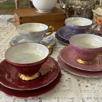 Vintage Teacup Set Japanese Lustre c.1950 Detail