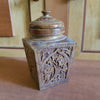19th Century Hand Carved Wooden Tea Caddy Right