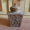 19th Century Hand Carved Wooden Tea Caddy Main