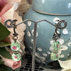 Art Deco Glass Earrings Side