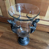 Art Deco Reproduction Bronze Mystical Glass Vase 1 Side