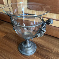 Art Deco Reproduction Bronze Mystical Glass Vase 2 Centre