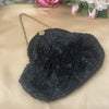 Beaded Black Handbag or Evening Bag 1950's Left