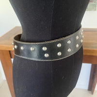 Black Studded Leather Belt 1950's Left