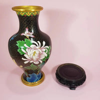 Chinese Cloisonne Enamel  Floral Vase Stand