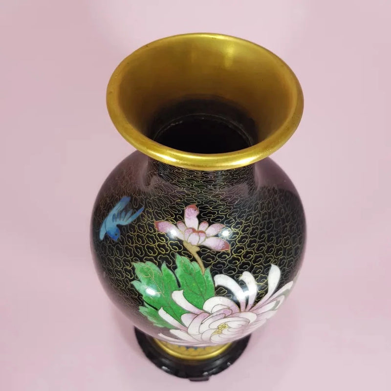 Chinese Cloisonne Enamel  Floral Vase Top