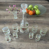 Cristallerie Italian Glass Decanter with matching glasses All