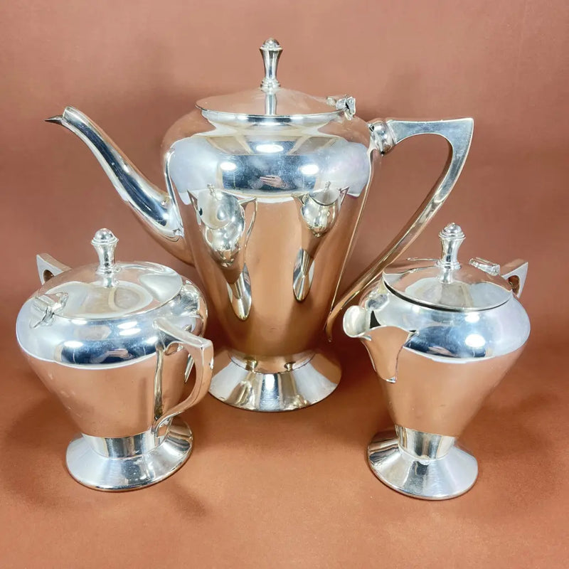 Crusader Plate Vintage Silver Tea Set c.1930 Main