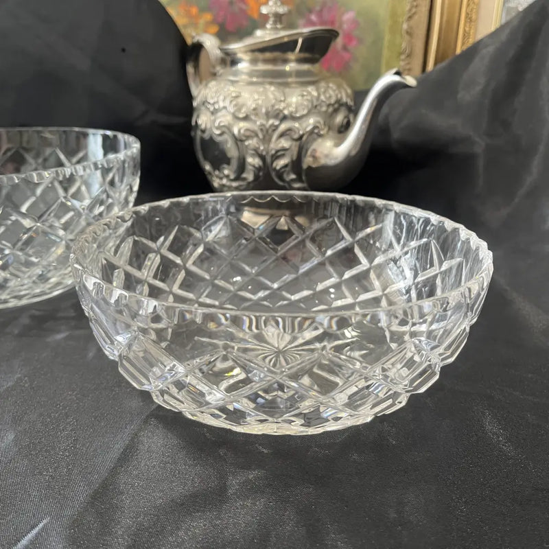 Crystal Cut Glass Bowl Duo Other Bowl