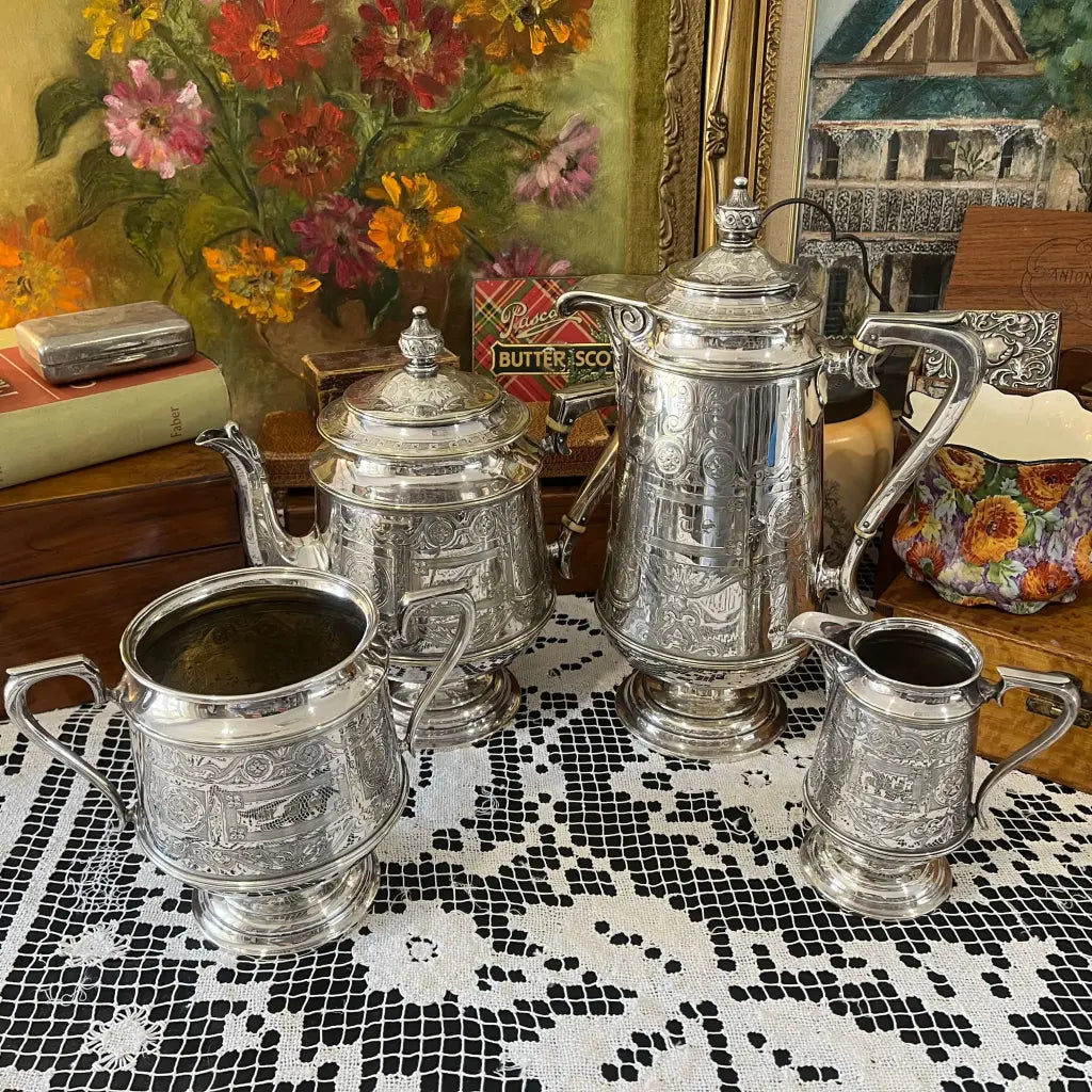 Frederick Ellis Timm 19th Century Sheffield Plate Tea and Coffee Set Main