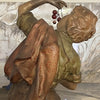 French Antique Plaster Boy Figurine Eating Grapes c.1900 Back