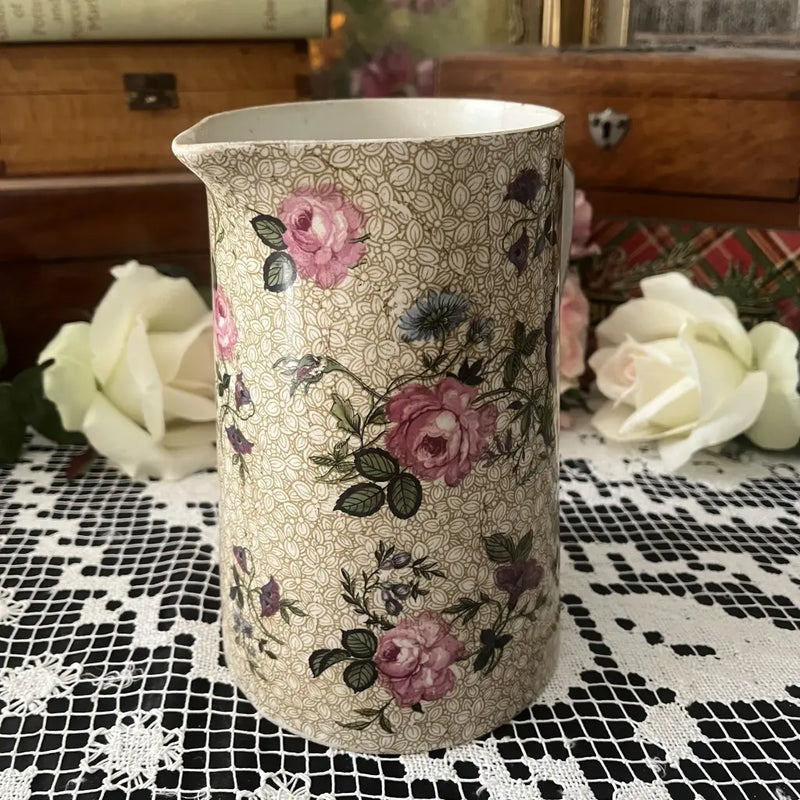 Grimwades Ceramic Floral Water Jug c.1930 Right