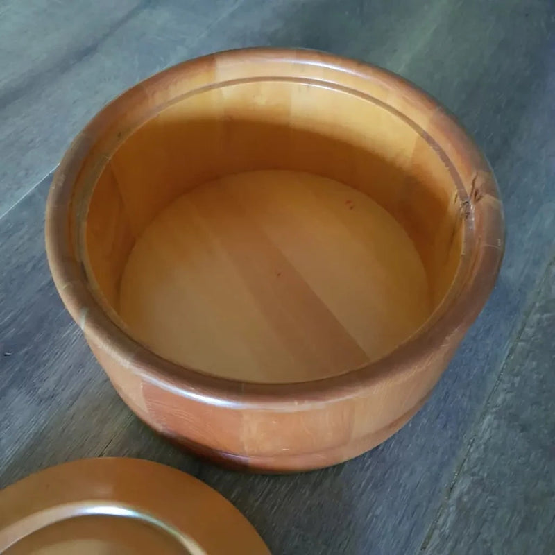Huon Pine Hand Turned Biscuit Barrel Inside
