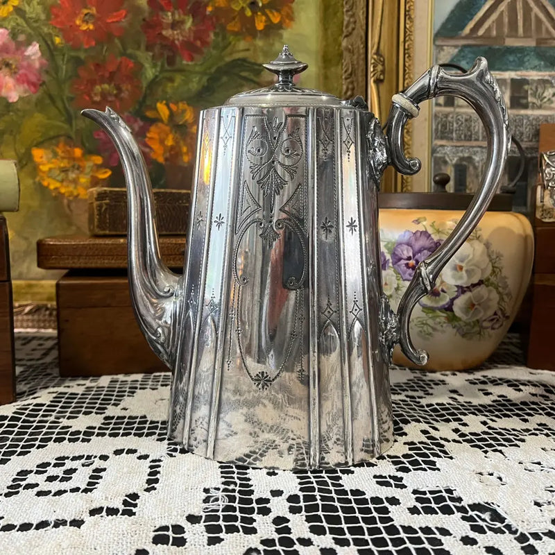 James Dixon & Sons Britannia Silver Coffee Pot c.1875 Main