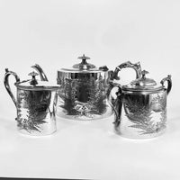 James Dixon & Sons EPBM Silver Tea Set C.1900  All THree