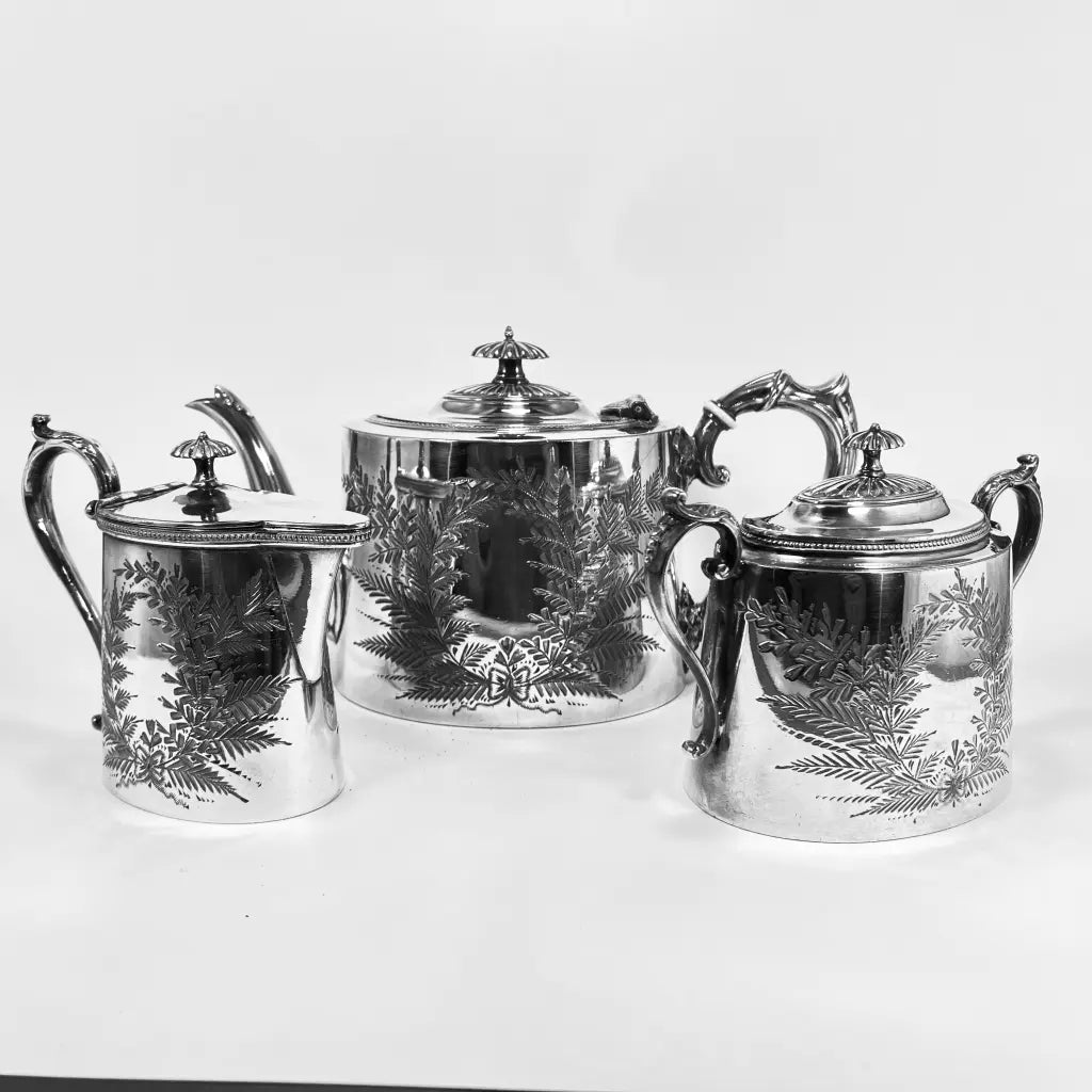 James Dixon & Sons EPBM Silver Tea Set C.1900  All THree