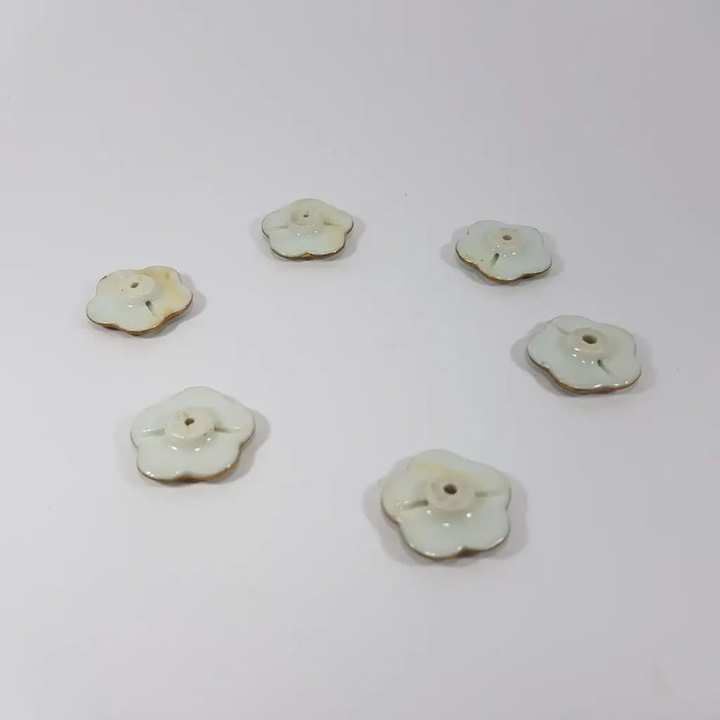 Japanese Satsuma Porcelain Buttons Set of 6 Back close