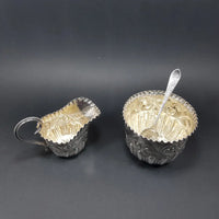 Mappin & Webb Sterling Silver Sugar Bowl with creamer 1897 Top Both